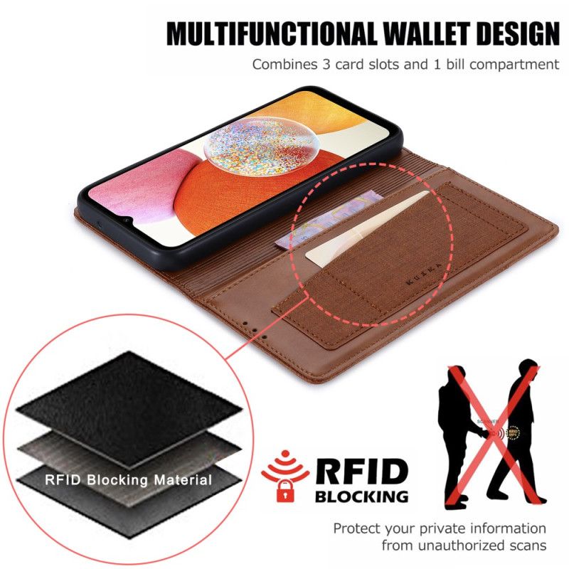 Flip Cover Samsung Galaxy A55 5G avec Blocage RFID MUXMA