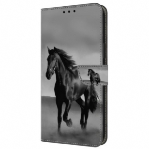 Housse Samsung Galaxy A55 5G Cheval noir