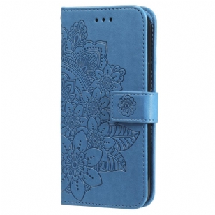 Housse Samsung Galaxy A55 5G Fleur Mandala à Lanière