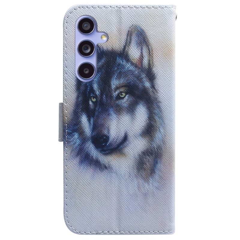 Housse Samsung Galaxy A55 5G Loup Aquarelle