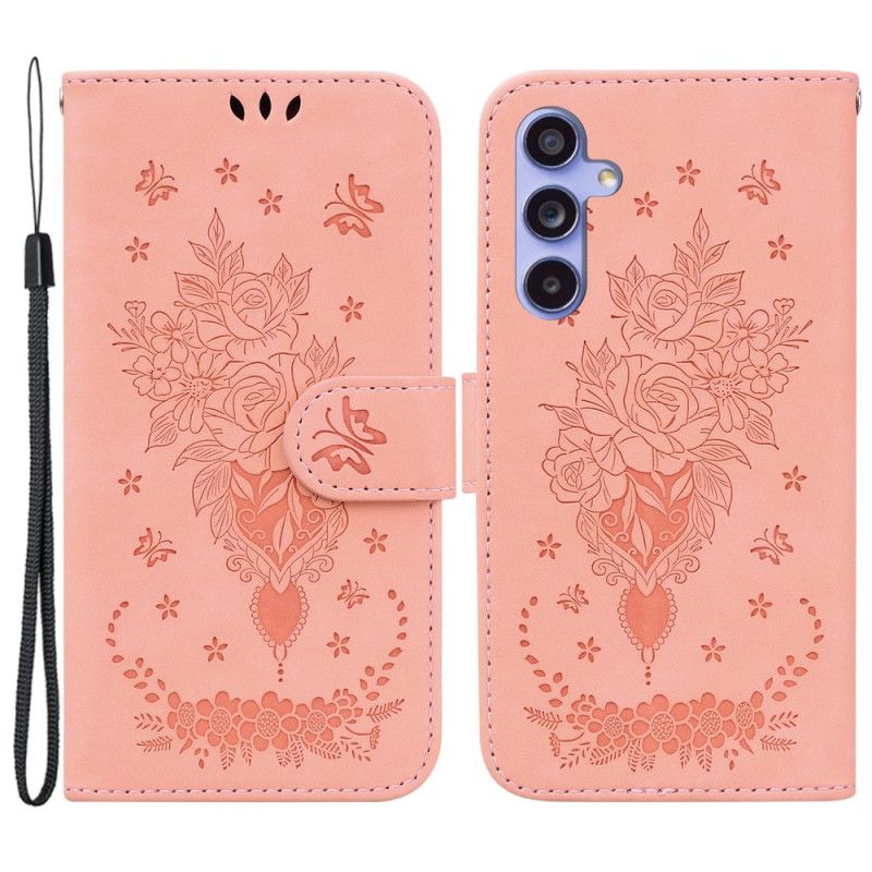 Housse Samsung Galaxy A55 5G Motif de Rose et Papillons