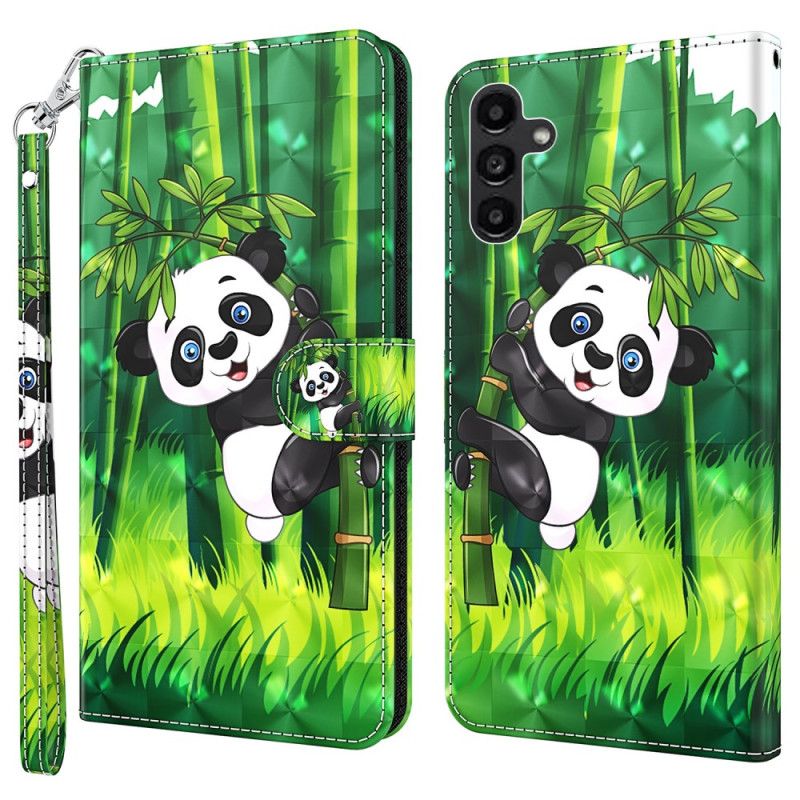 Housse Samsung Galaxy A55 5G Panda Bambou à Lanière