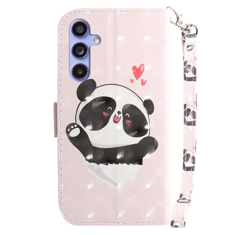 Housse Samsung Galaxy A55 5G Panda Love à Lanière