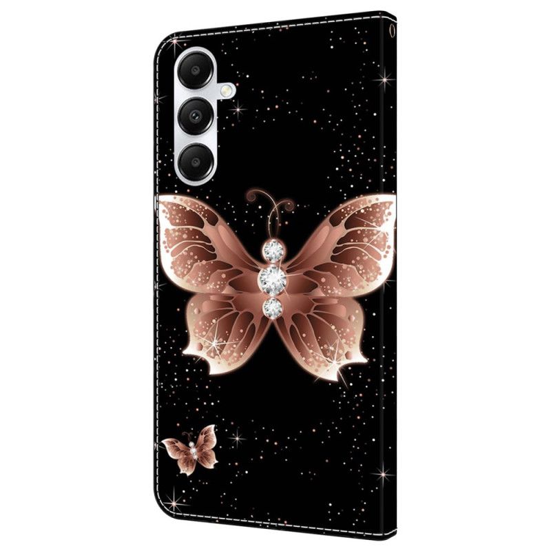 Housse Samsung Galaxy A55 5G Papillon Diamant Rose