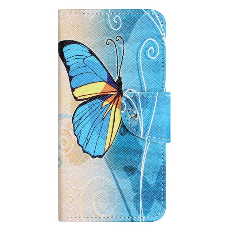 Housse Samsung Galaxy A55 5G Papillon Jaune et Bleu