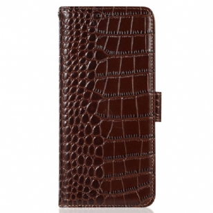 Housse Samsung Galaxy A55 5G Style Crocodile avec Blocage RFID