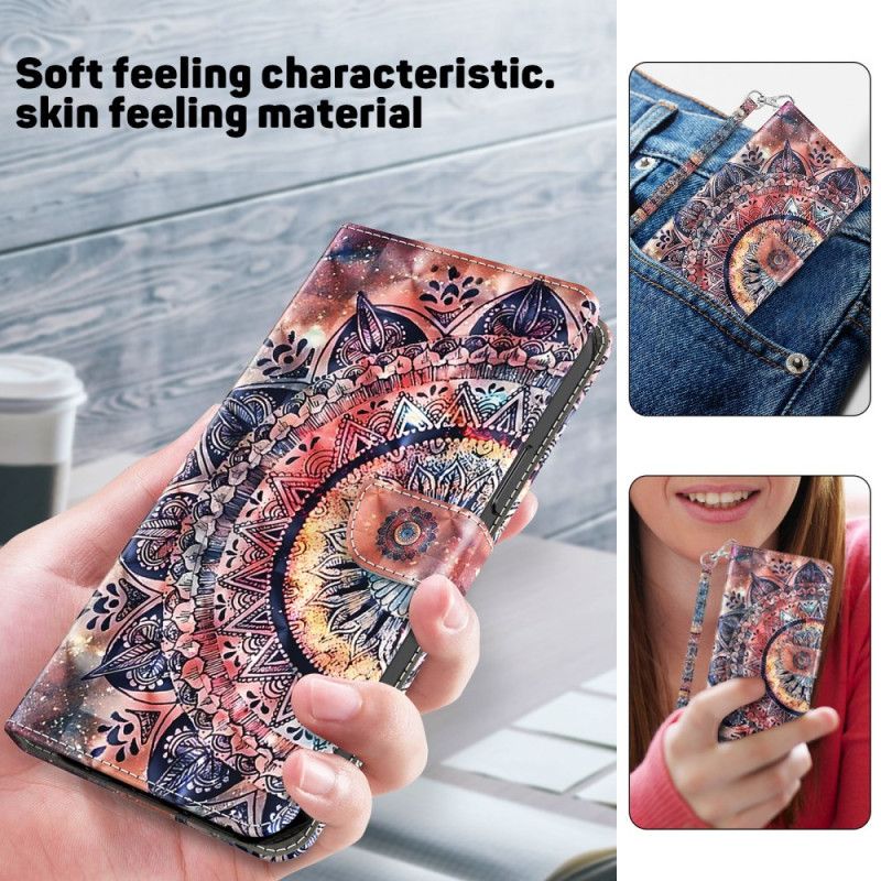 Housse Samsung Galaxy A55 Mandala en Couleur à Lanière