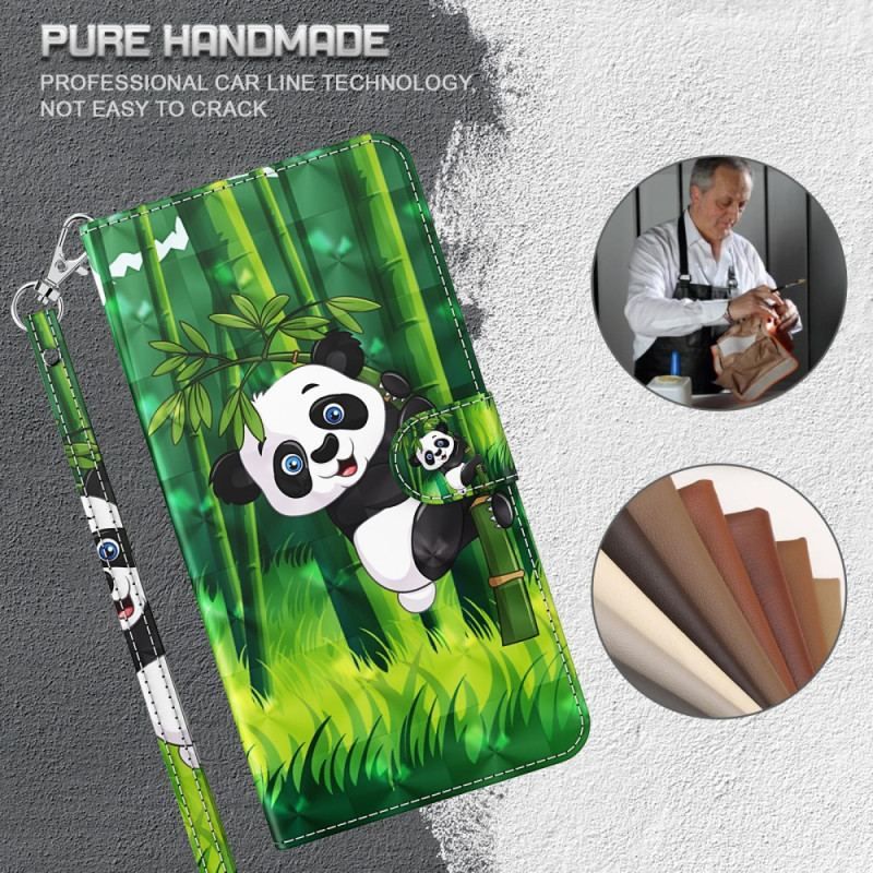 Housse Google Pixel 7 Panda et Bambou à Lanière