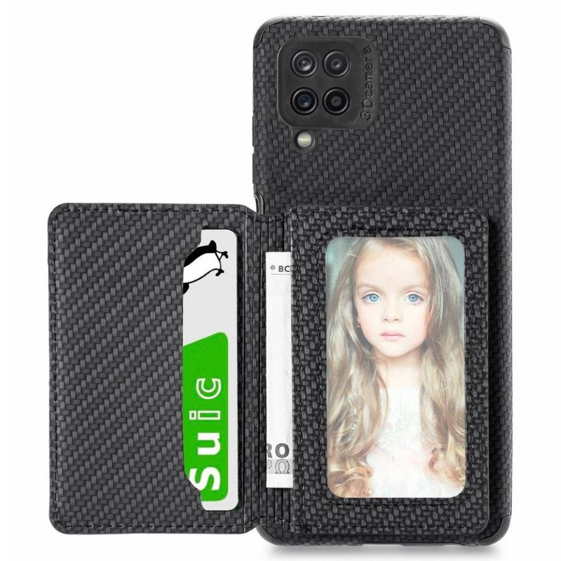 Coque Samsung Galaxy M33 5G Fibre Carbone Porte Cartes Fonction Support