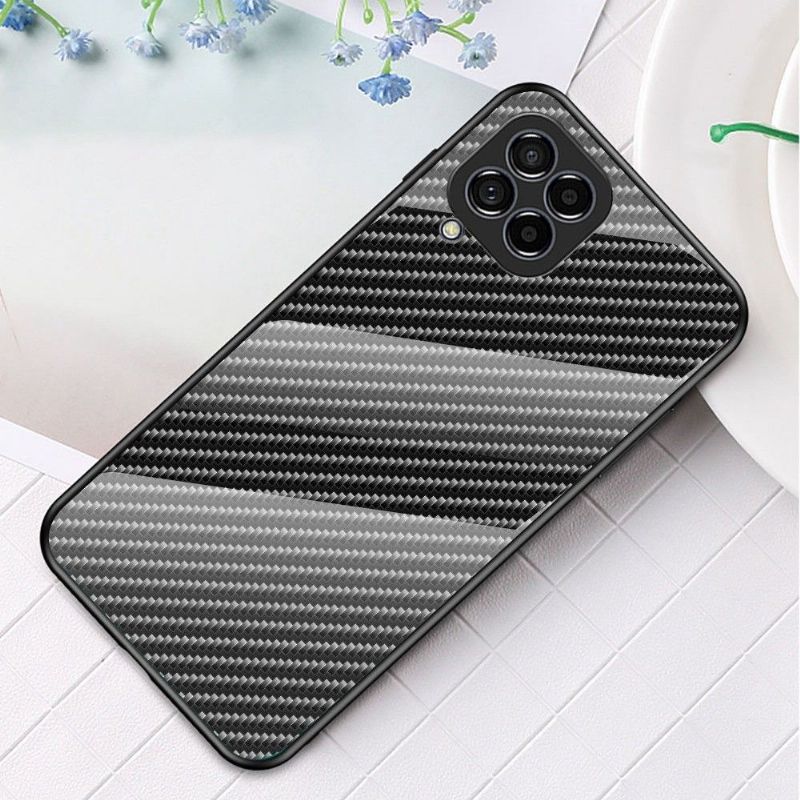 Coque Samsung Galaxy M33 5G style fibre carbone en verre trempé