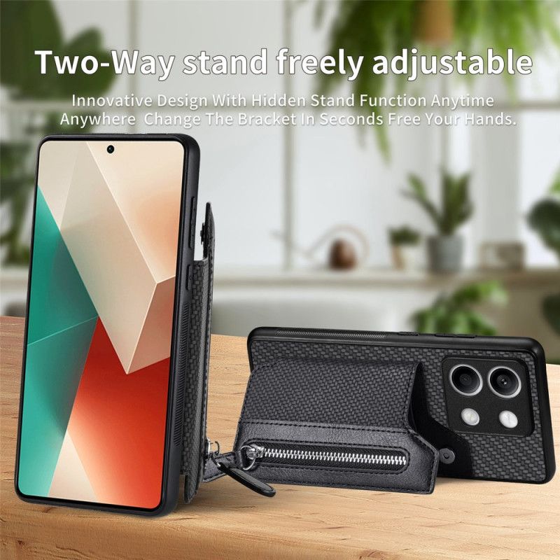 Coque Xiaomi Redmi Note 13 5G Porte-Monnaie à Fermeture Éclair