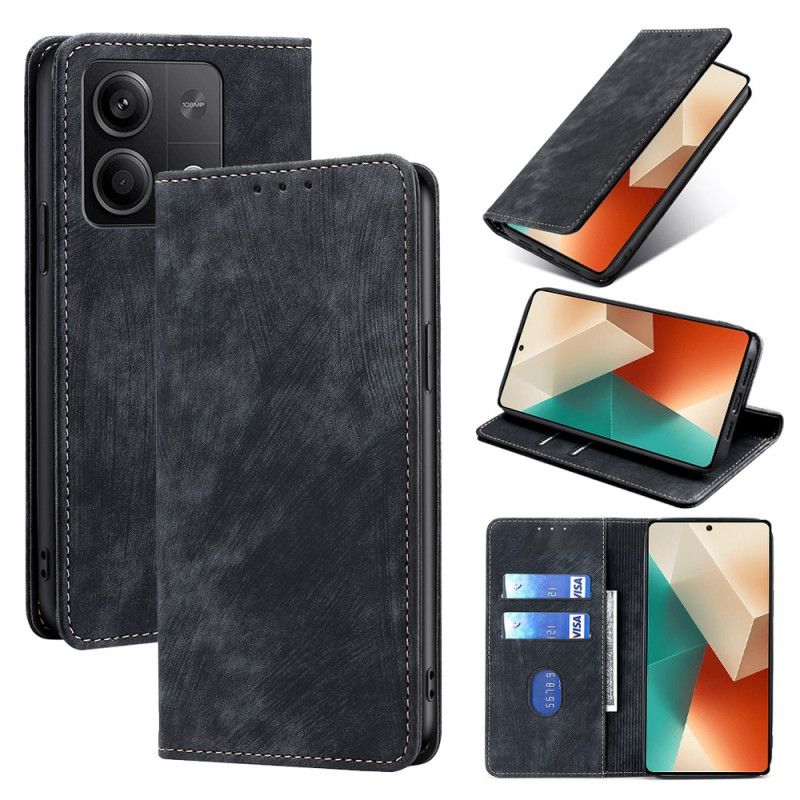 Flip Cover Xiaomi Redmi Note 13 5G Effet Daim avec blocage RFID