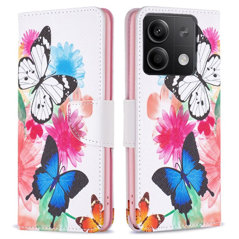 Housse Xiaomi Redmi Note 13 5G Deux Papillons Aquarelle