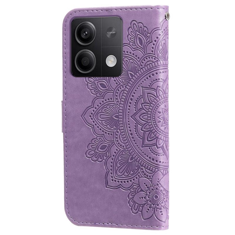 Housse Xiaomi Redmi Note 13 5G Empreinte Florale à Lanière