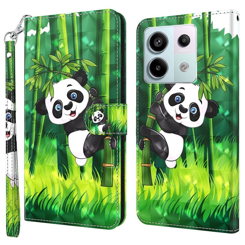 Housse Xiaomi Redmi Note 13 5G Panda Bambou à Lanière