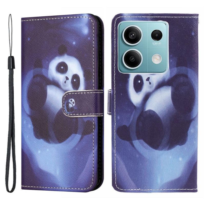 Housse Xiaomi Redmi Note 13 5G Panda Space à Lanière