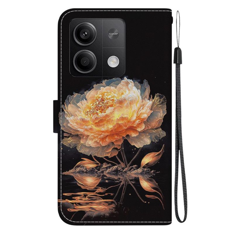 Housse Xiaomi Redmi Note 13 5G Pivoine Dorée à Lnaière