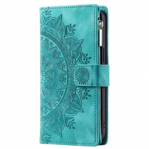 Housse Xiaomi Redmi Note 13 5G Portefeuille Effet Cuir Mandala à Lanière