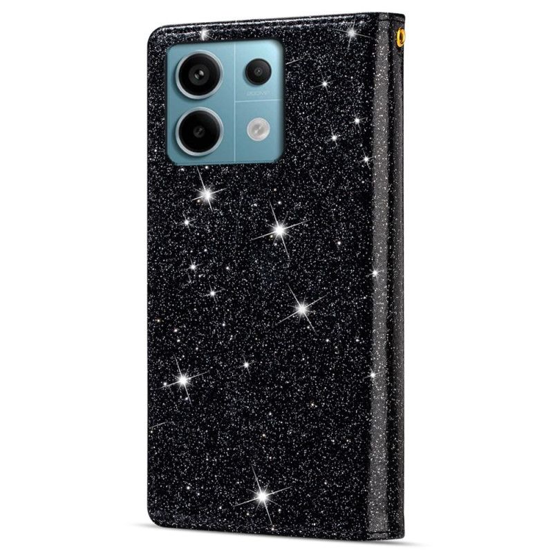 Housse Xiaomi Redmi Note 13 5G Portefeuille à Fermeture Éclair Paillettes