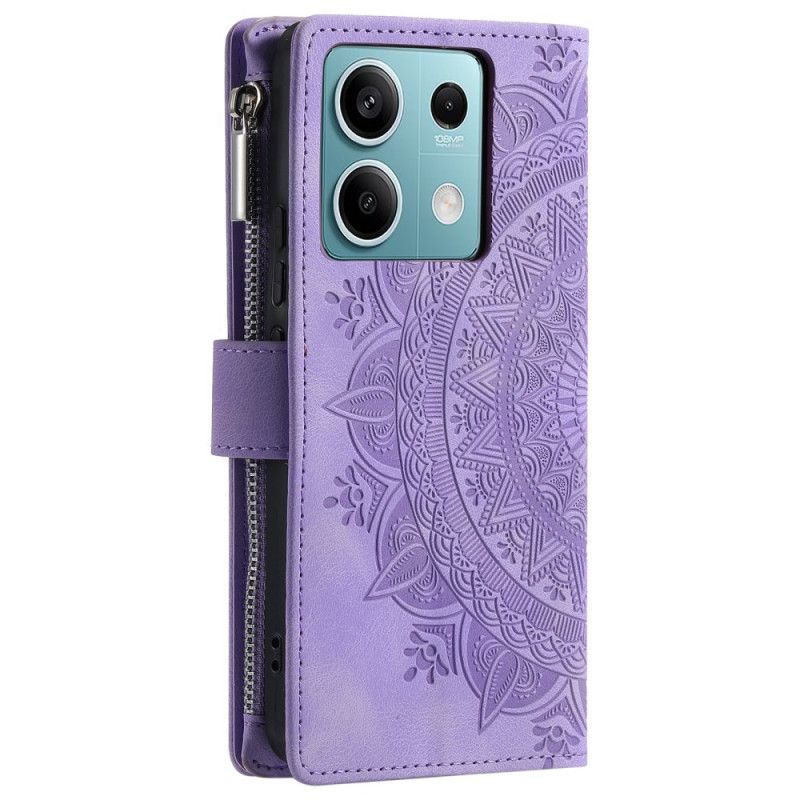 Housse Xiaomi Redmi Note 13 5G Portefeuille Mandala à Lanière