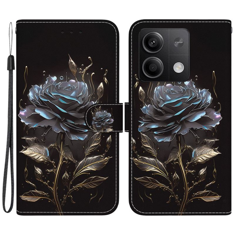 Housse Xiaomi Redmi Note 13 5G Rose Noire à Lanière