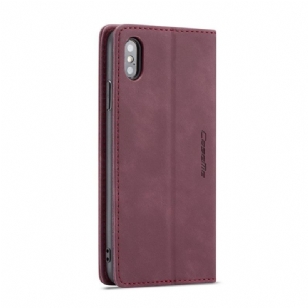 Housse iPhone XS Max Golias effet cuir - Vin Rouge