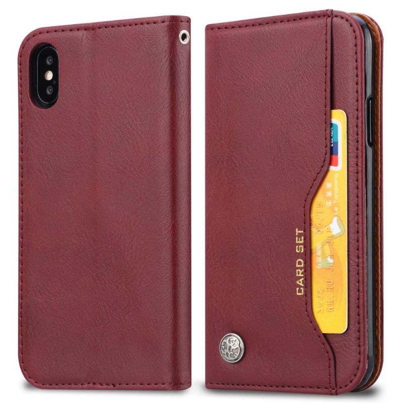 Housse iPhone XS Max Stand Case effet cuir