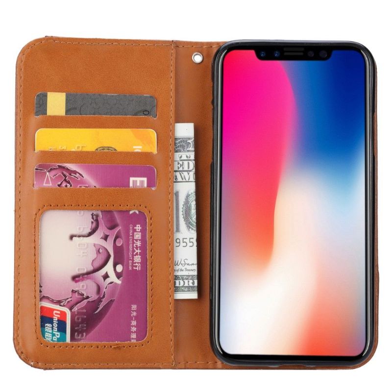 Housse iPhone XS Max Stand Case effet cuir