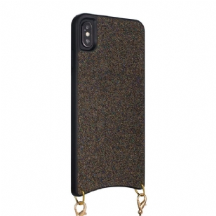 iPhone XS Max - Coque paillettes avec collier