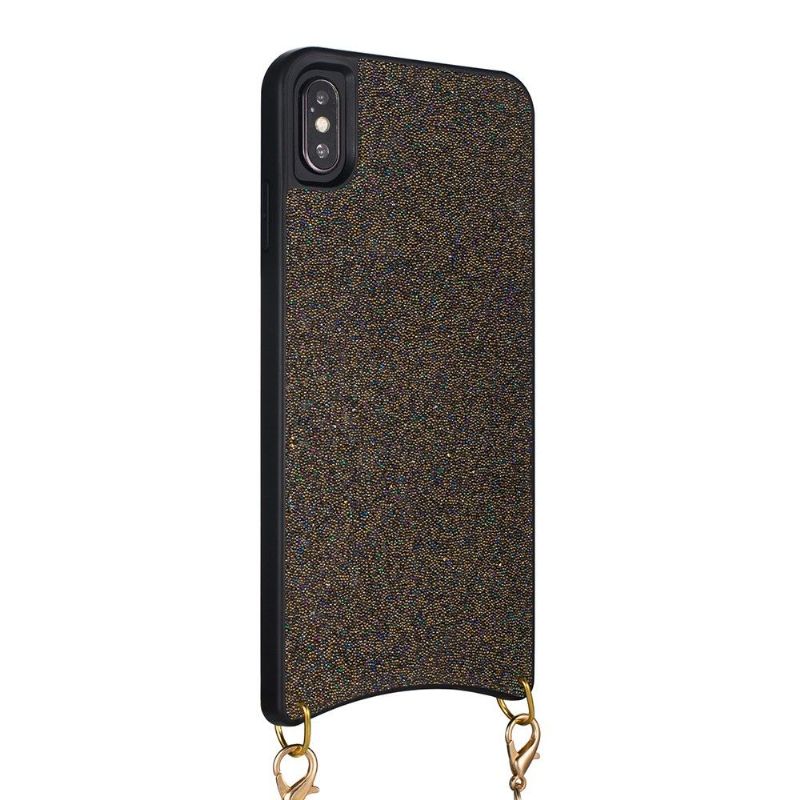 iPhone XS Max - Coque paillettes avec collier