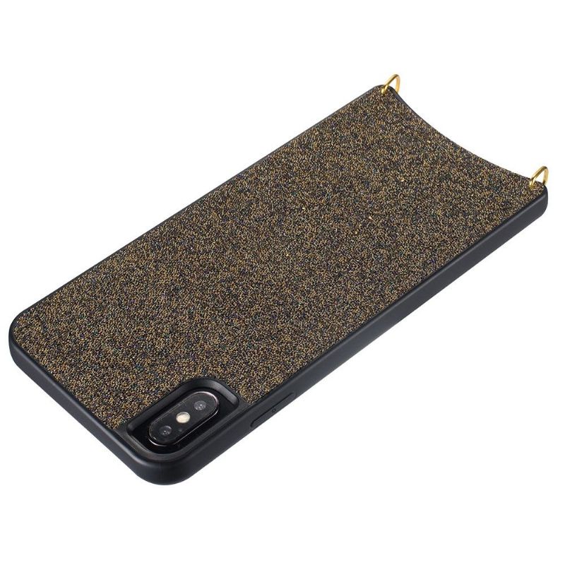 iPhone XS Max - Coque paillettes avec collier