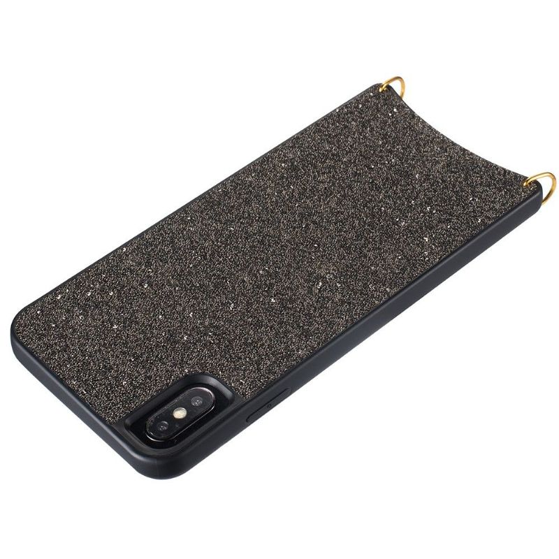 iPhone XS Max - Coque paillettes avec collier