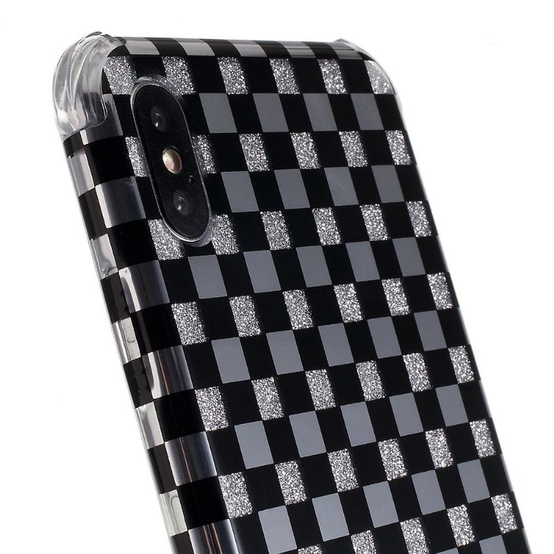 iPhone XS Max - Coque paillettes carreaux