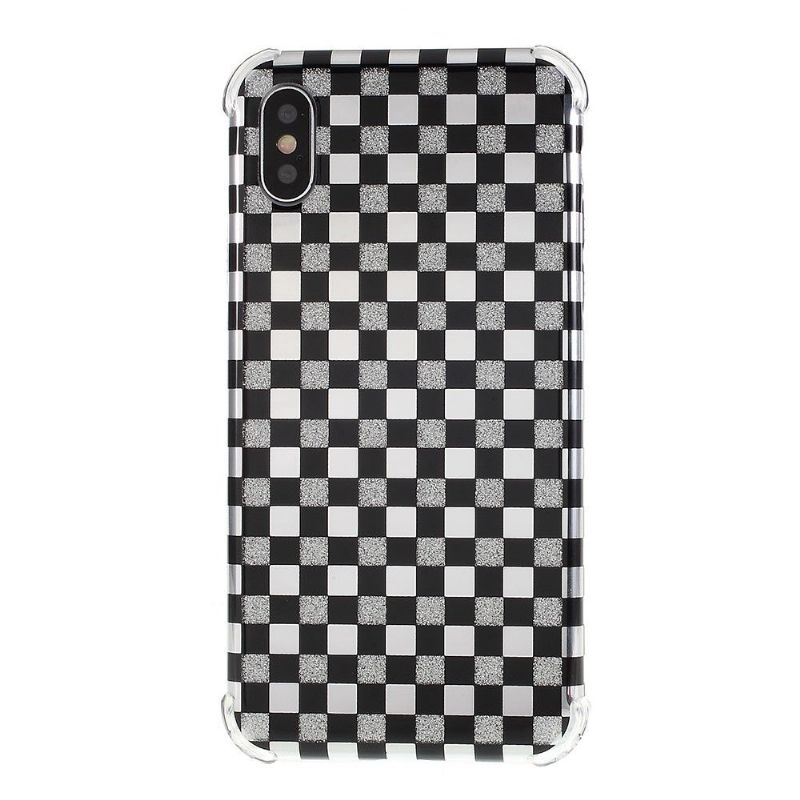 iPhone XS Max - Coque paillettes carreaux