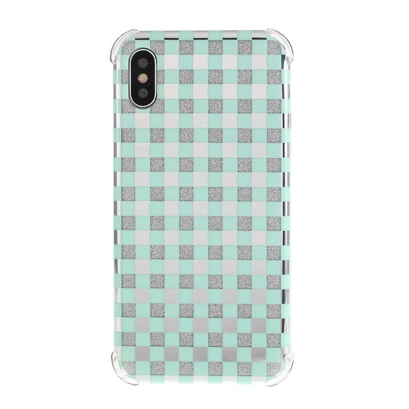 iPhone XS Max - Coque paillettes carreaux