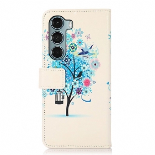 Housse Motorola Moto G200 5G Arbre bleu