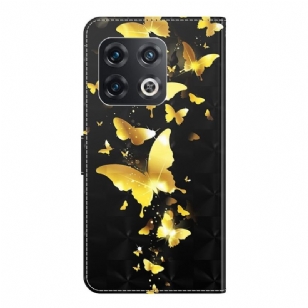 Housse OnePlus 10 Pro 5G illustration papillons dorés