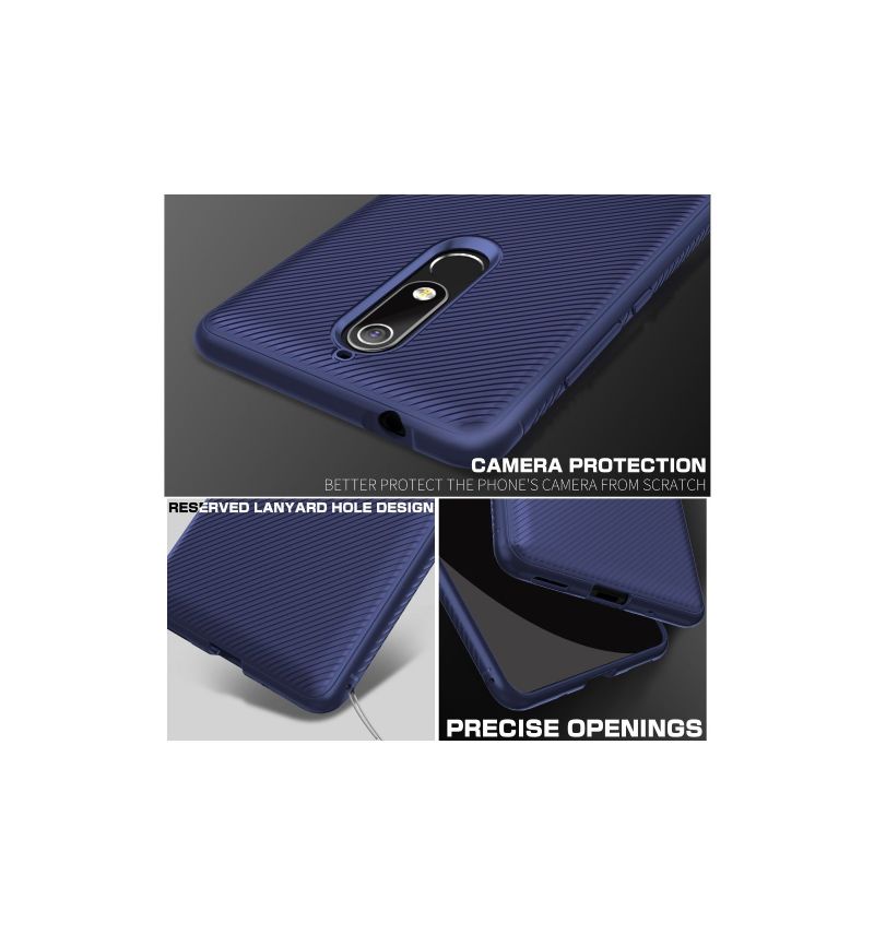 Nokia 5.1 - Coque gel silicone effet armure - Bleu