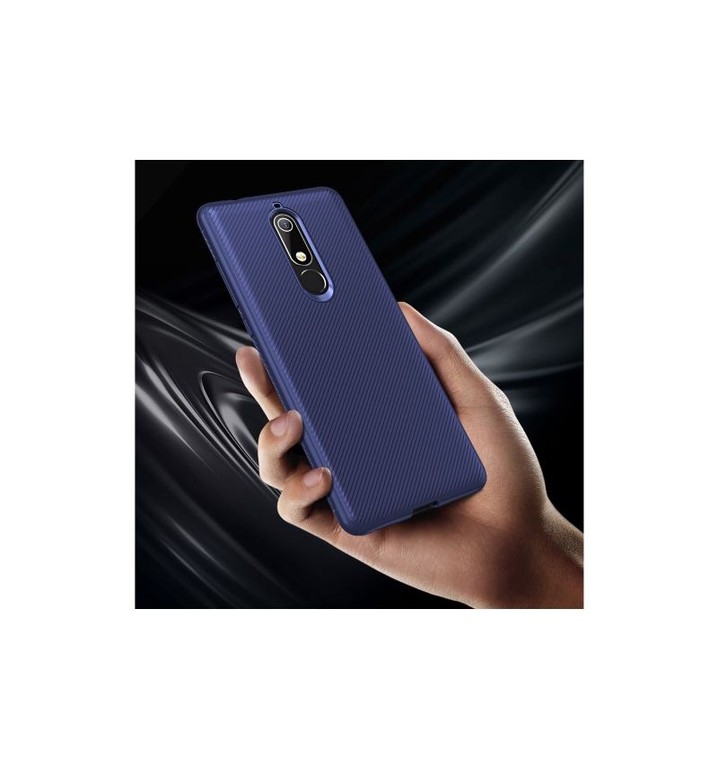 Nokia 5.1 - Coque gel silicone effet armure - Bleu