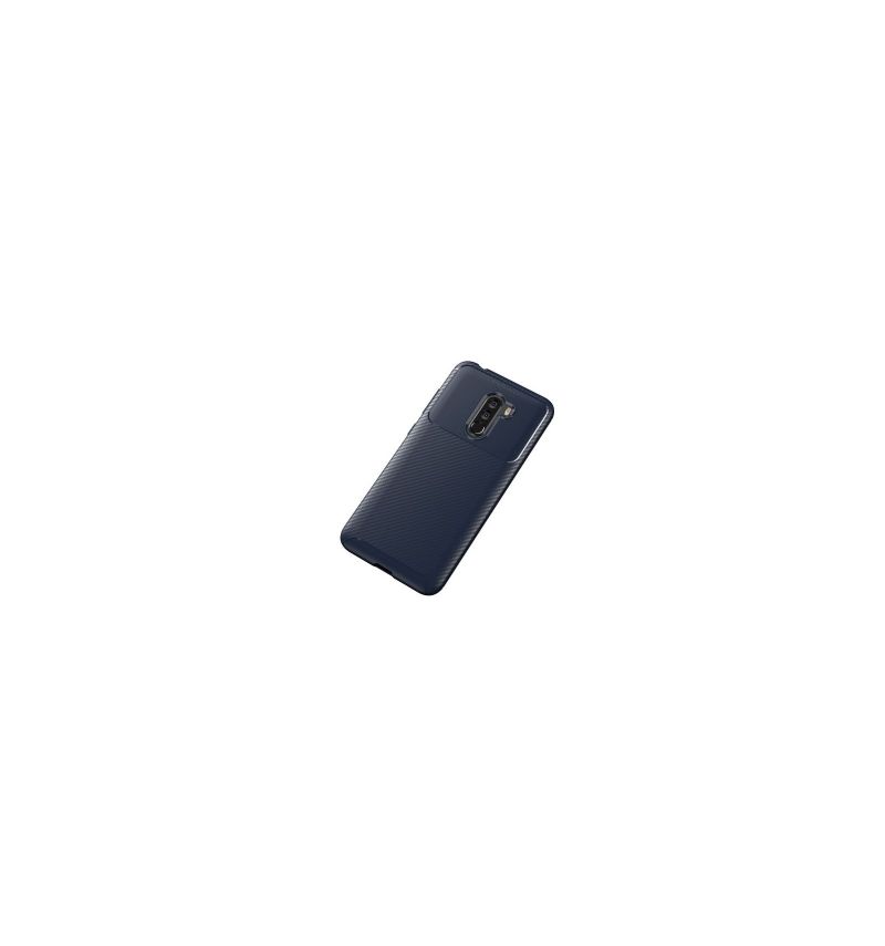 Coque Xiaomi Pocophone F1 effet fibre de carbone - Bleu