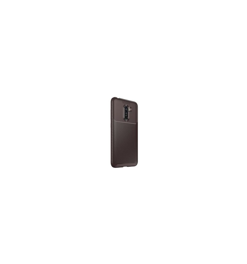 Coque Xiaomi Pocophone F1 effet fibre de carbone - Marron