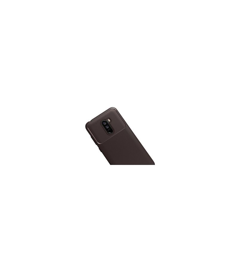 Coque Xiaomi Pocophone F1 effet fibre de carbone - Marron