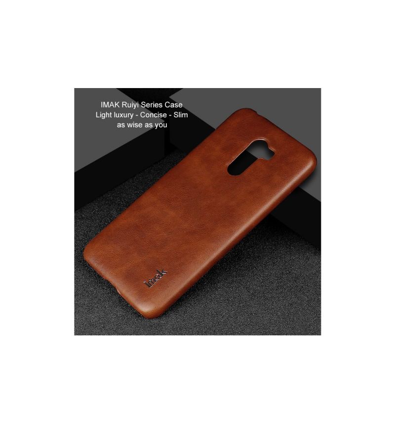 Coque Xiaomi Pocophone F1 imak imitation cuir - Marron