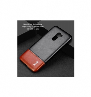 Coque Xiaomi Pocophone F1 imak imitation cuir - Noir / Marron