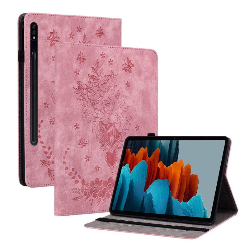 Étui Samsung Galaxy Tab S9 Plus Papillons et Roses