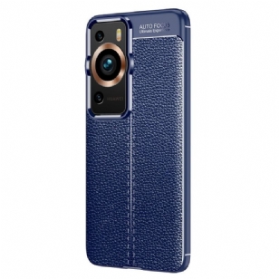 Coque Huawei P60 Pro Effet Cuir Litchi Double Line