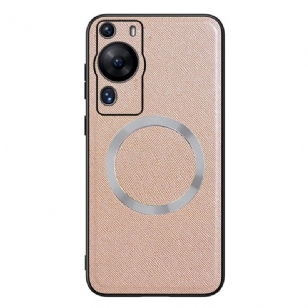 Coque Huawei P60 Pro Simili Cuir Compatible Magsafe