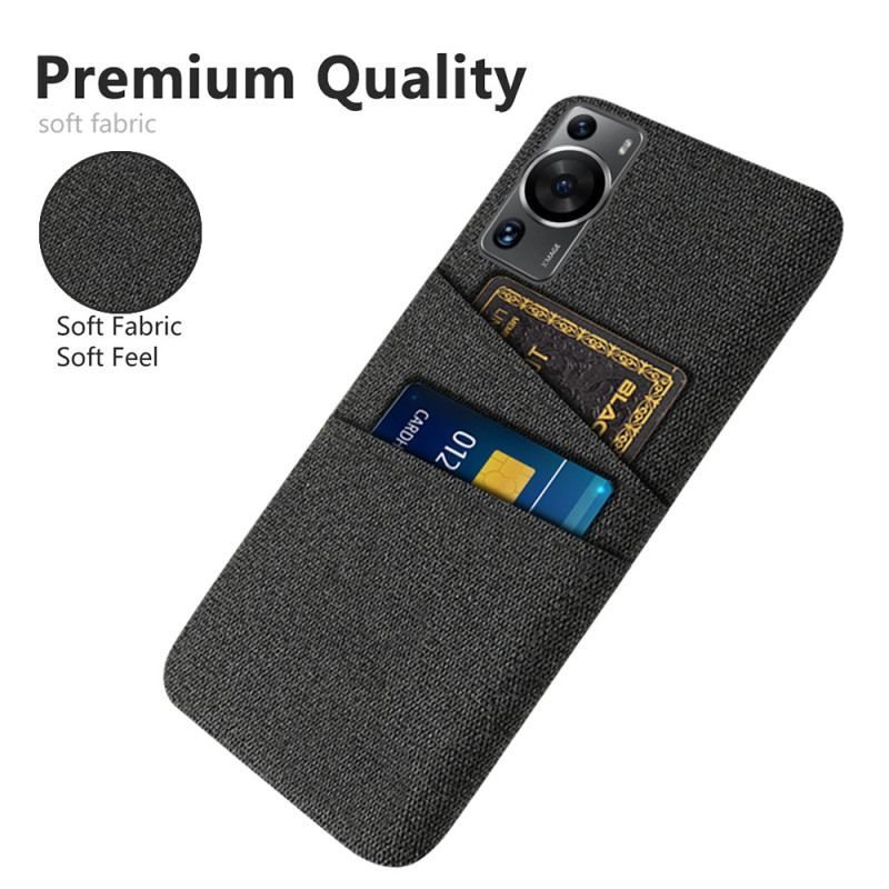 Coque Huawei P60 Pro Tissu Porte-Cartes