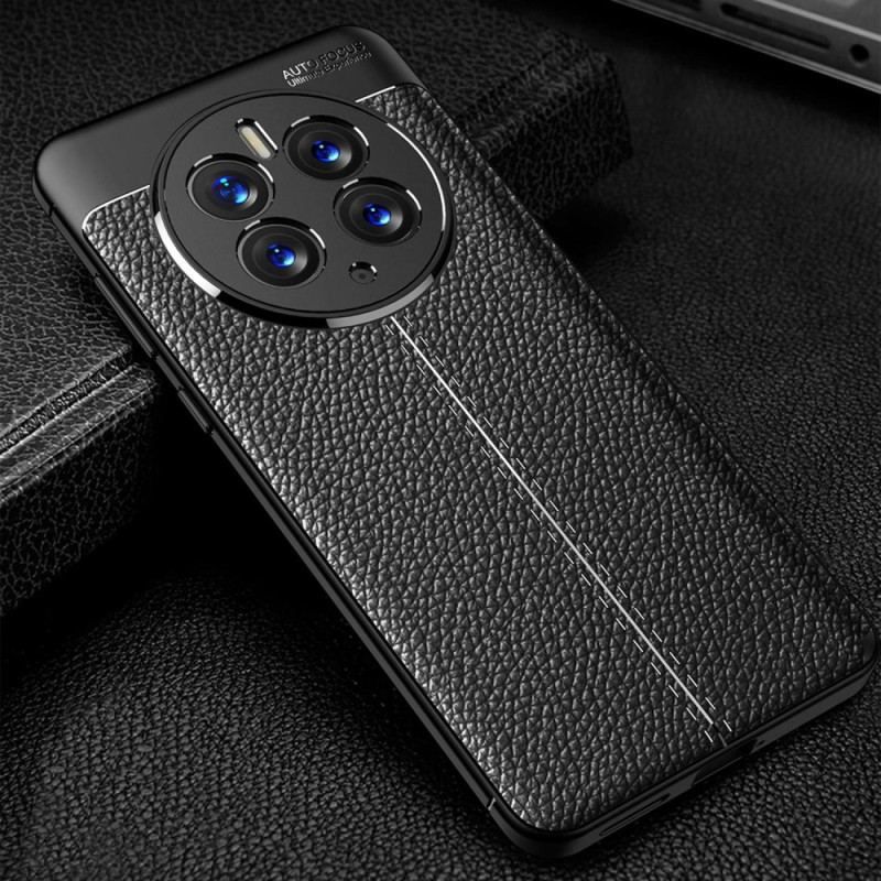 Coque Huawei Mate 50 Pro Effet Cuir Litchi Double Line