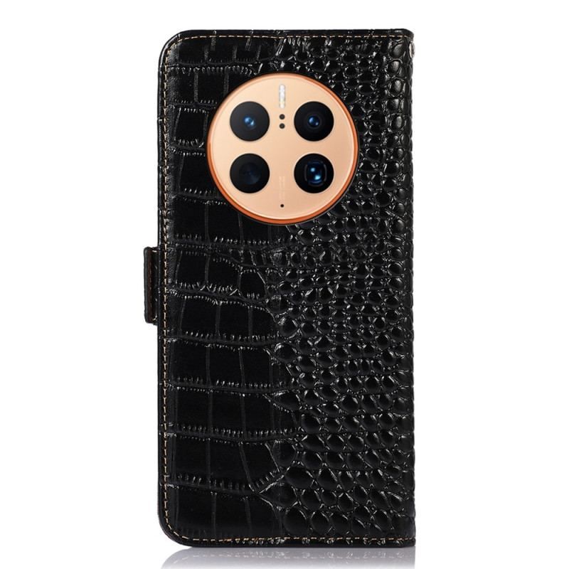 Housse Huawei Mate 50 Pro Style Crocodile RFID